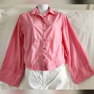 Sale❗️Free People Pink Button-Up Shirt
